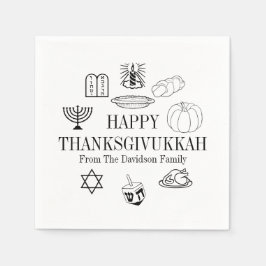 Happy Thanksgivukkah Erntedank Hanukkah Serviette