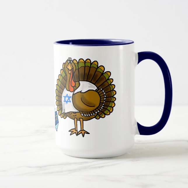 Happy Thanksgivukkah Jüdische Türkei Tasse (Rechts)