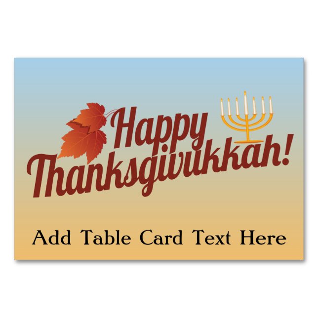 Happy Thanksgivukkah Menorah/Leaf Tischnummer (Vorderseite)
