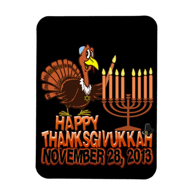 Happy Thanksgivukkah Thankgiving Hanukkah Magnet (Vertikal)