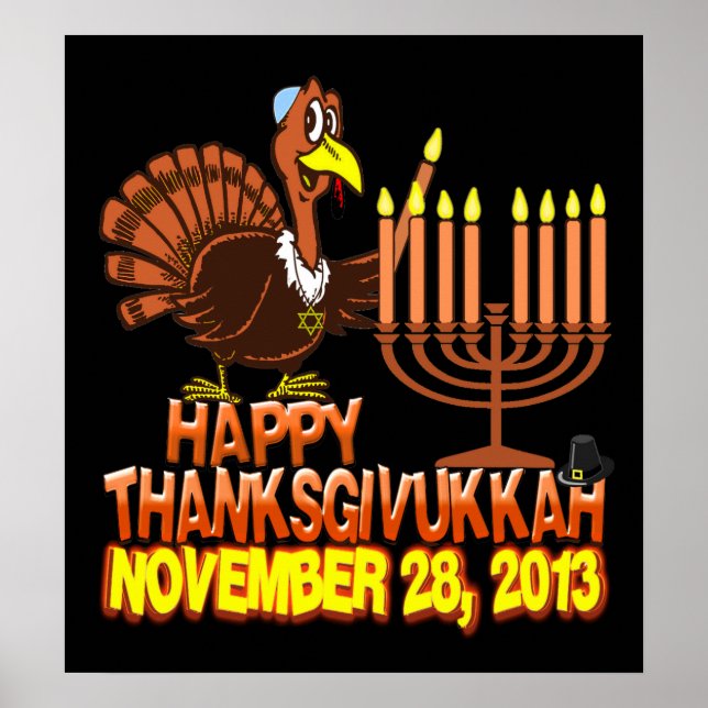Happy Thanksgivukkah Thankgiving Hanukkah Poster (Vorne)