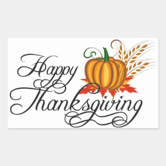 Happy Thanskiving - Rechteckiger Aufkleber
