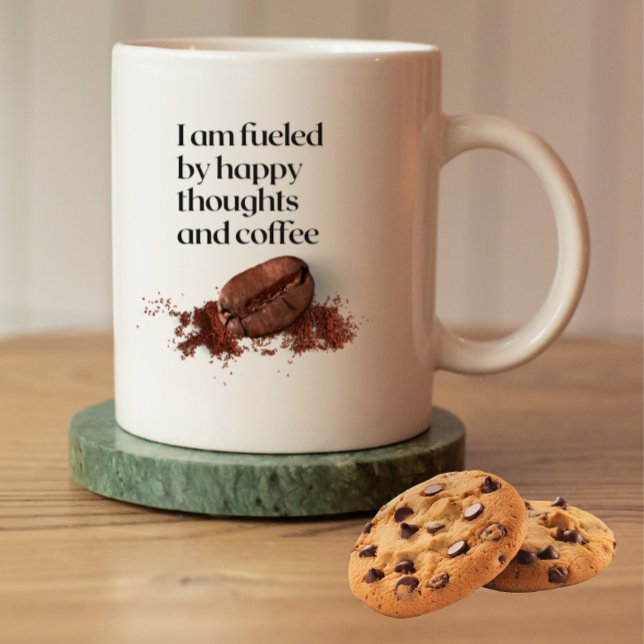 Happy Thoughts Coffee Bean Zitat  Kaffeetasse (Von Creator hochgeladen)