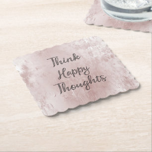 Happy Thoughts Dusty Rose Blush Pink Untersetzer