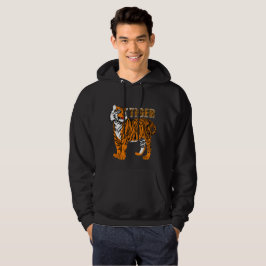 Happy Tiger Illustration Männer schwarz Hoodie