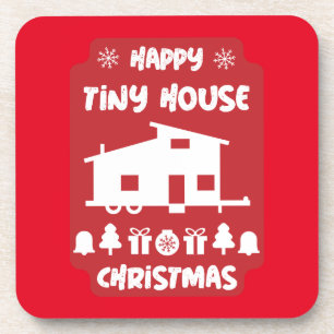 Happy Tiny House Christmas Getränkeuntersetzer