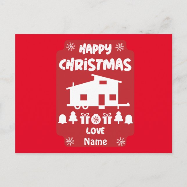 Happy Tiny House Christmas Postkarte (Vorderseite)
