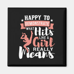 Happy To Demonstriert - Karate Taekwondo Mixed Mar Magnet