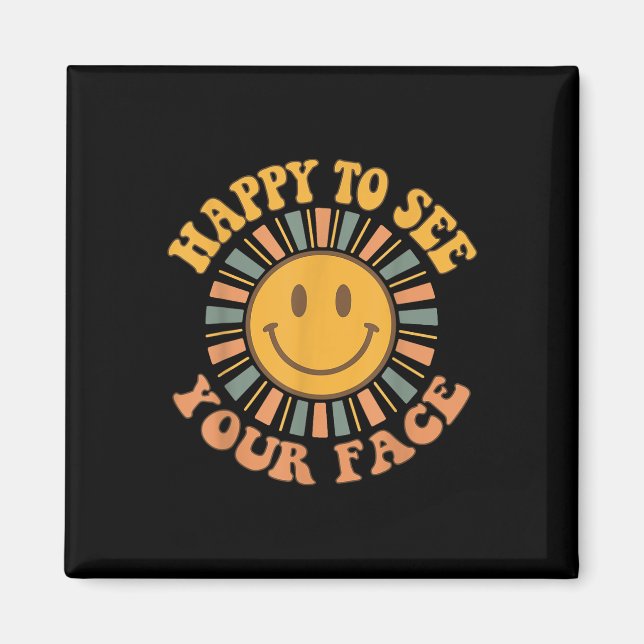 Happy To See Your Face Retro Happy Teacher Back To Magnet (Vorne)