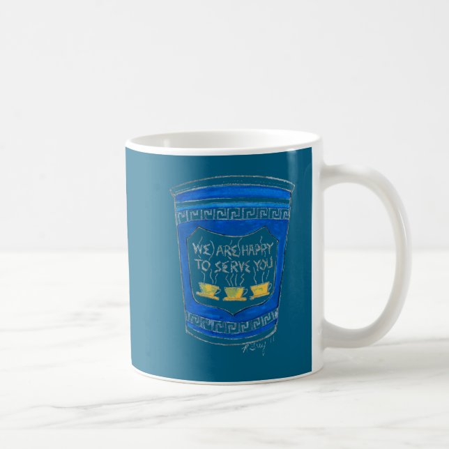 Happy To Serve You Nyc Blue Greek Deli Coffee Cup  Kaffeetasse (Rechts)
