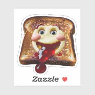 Happy Toast mit Jam Sticker | Driving Jelly & Hu