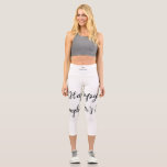 Happy Töchter Tag si.ple minimaler Name Text t Capri Leggings<br><div class="desc">Entwurf</div>