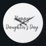 Happy Töchter Tag si.ple minimaler Name Text t Große Wanduhr<br><div class="desc">Entwurf</div>