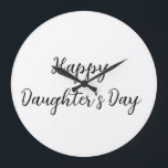 Happy Töchter Tag si.ple minimaler Name Text t Große Wanduhr<br><div class="desc">Entwurf</div>