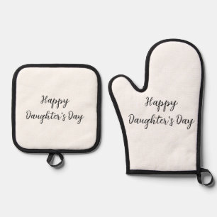 Happy Töchter Tag si.ple minimaler Name Text t Ofenhandschuh & Topflappen-Set