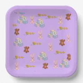 Happy Toddler Birthday pale purple Pappteller