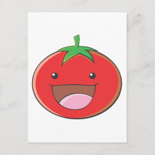Happy Tomato lächeln Postkarte