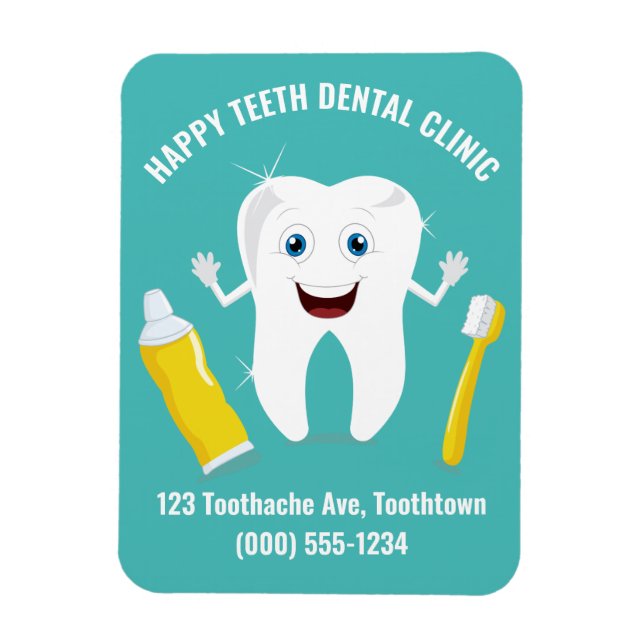 Happy Tooth benutzerdefinierter Textmagnet Magnet (Vertikal)