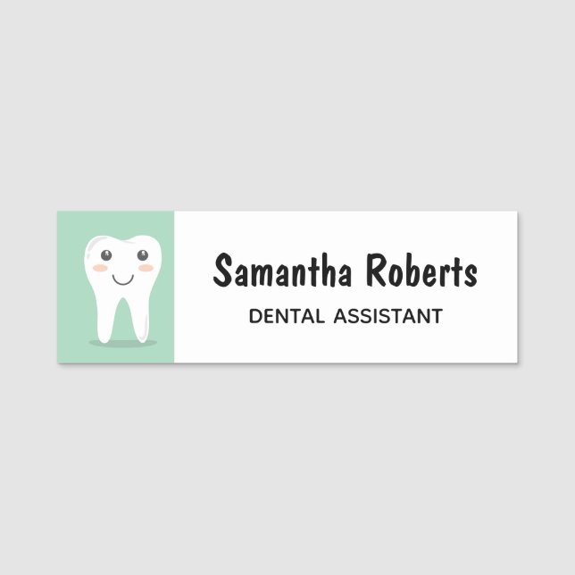 Happy Tooth Dental Assistant Namensschild (Vorderseite)
