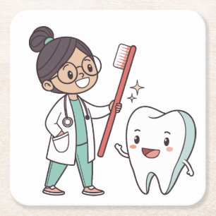 Happy Tooth Dental Care Paper Untersetzer