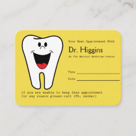 Happy Tooth Dentist Termin Erinnerung Gelb