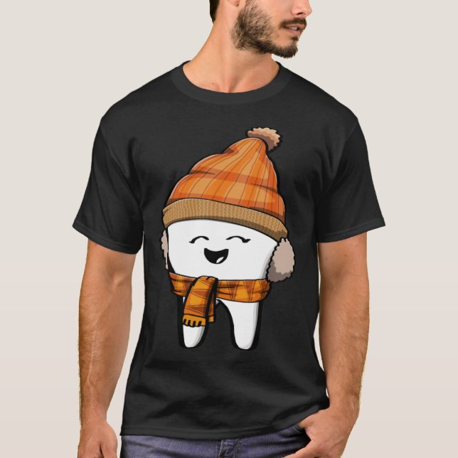 Happy Tooth fall Brush Them All Funny Milk Teeth F T-Shirt (Vorderseite)