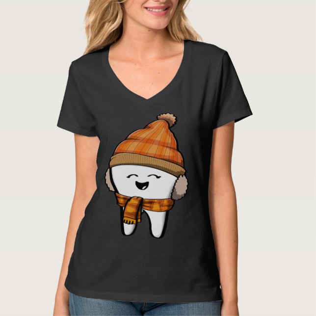 Happy Tooth fall Brush Them All Funny Milk Teeth F T-Shirt (Vorderseite)