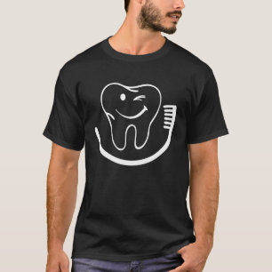 Happy Tooth Toothbrush Zahnarzt Assistant Hygienic T-Shirt