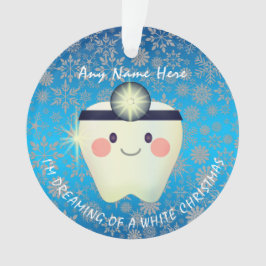 Happy Tooth White Christmas Ornament