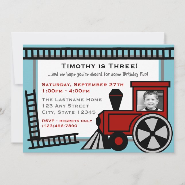 Happy Tracks - Einladung/Rot Einladung (Vorderseite)