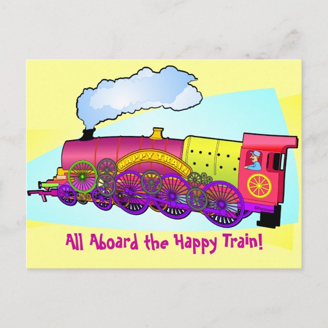Happy Train Postkarte (Vorderseite)