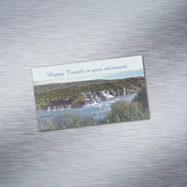 Happy Travels Ruhestandsmagnet Magnetische Visitenkarte (Beispiel)