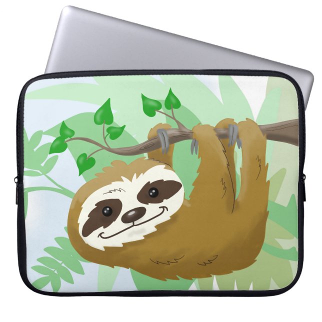 Happy Tree Sloth Laptopschutzhülle (Vorderseite)