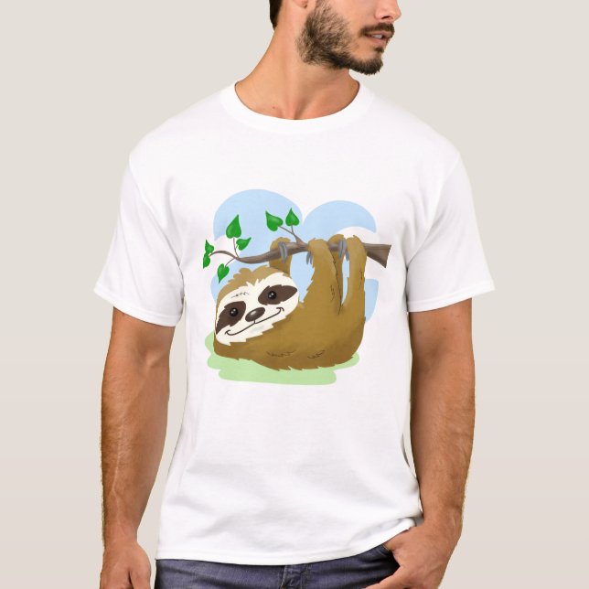 Happy Tree Sloth T-Shirt (Vorderseite)