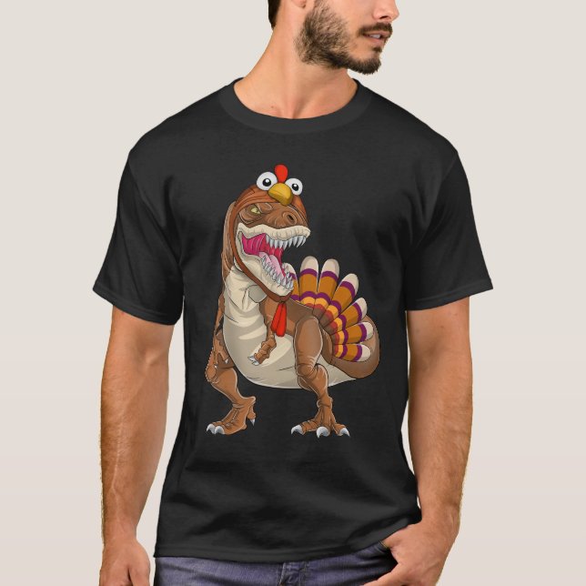 Happy Trexgiving Trex Dinosaur Türkei Erntedank T-Shirt (Vorderseite)