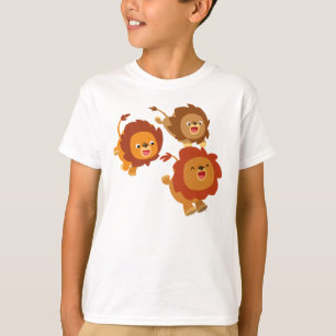 Happy Trio des Niedlichen Cartoon Löwen Kinder T - T-Shirt