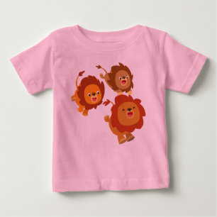 Happy Trio von Niedlichen Cartoon Lions Baby T - S Baby T-shirt