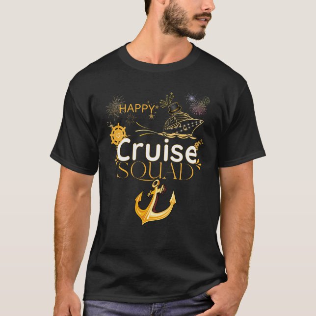 Happy Trip Birthday Cruise Ship Squad Party T-Shirt (Vorderseite)