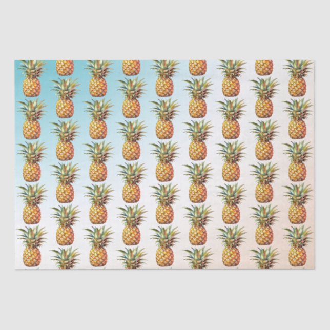 Happy Tropical Cream Aqua Ananas Seidenpapier (Vorderseite)