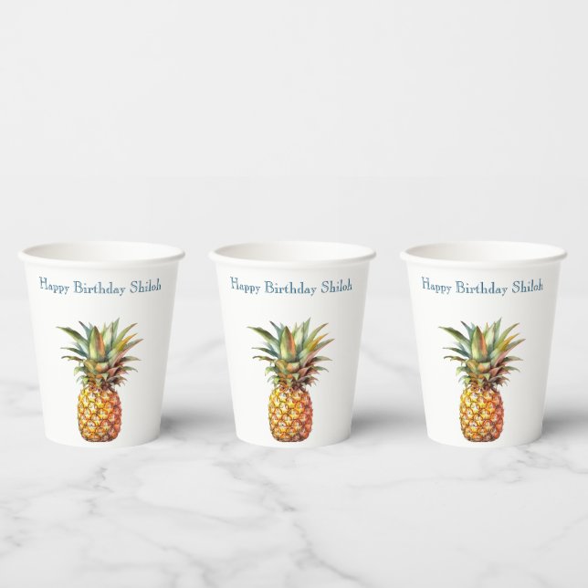 Happy Tropical Pineaple Pappbecher (Multi)