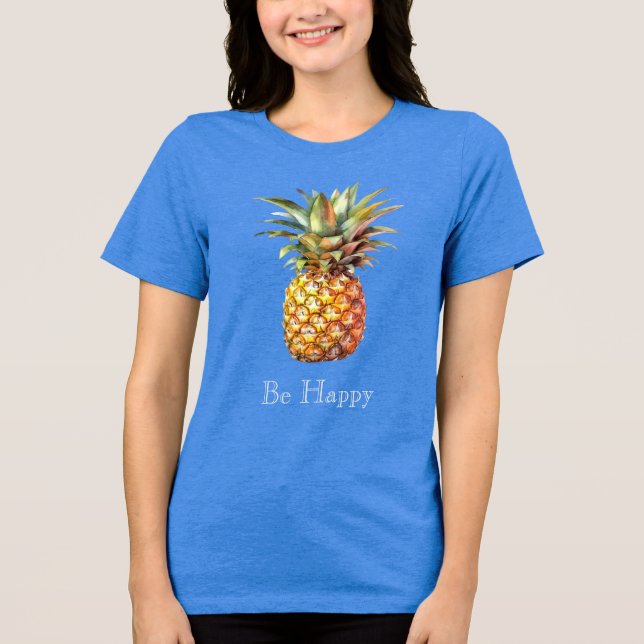 Happy Tropical Pineaple Tri-Blend Shirt (Vorderseite)