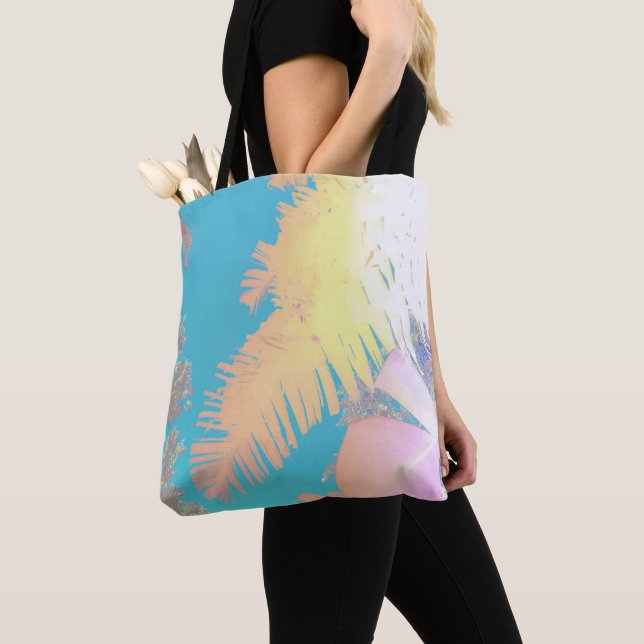 Happy Tropical Vibes Palm Trees Tote Bag (Von Nahem)