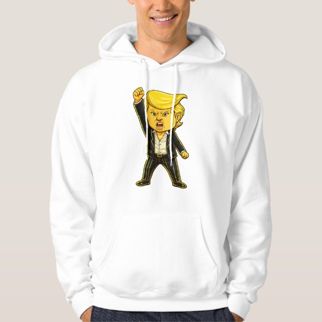 Happy Trump Lapel Meme Fight Fight Angry Trump Pop Hoodie (Vorderseite)
