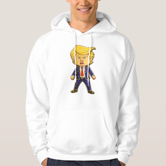 Happy Trump Lapel Pin Meme Angry Trump Pop Art Hoodie (Vorderseite)
