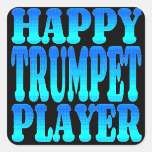Happy Trumpet Player Quadratischer Aufkleber