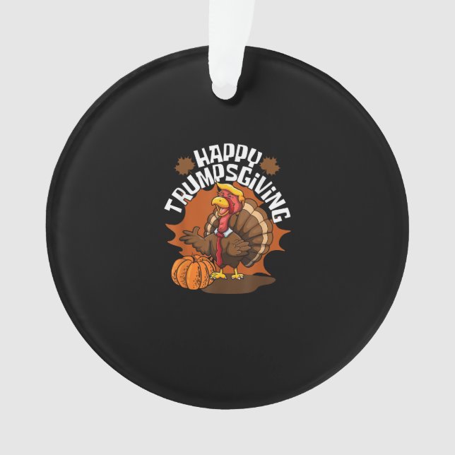 Happy Trumpsgiving Funny Erntedank Trumpkin Usa Ornament (Vorderseite)