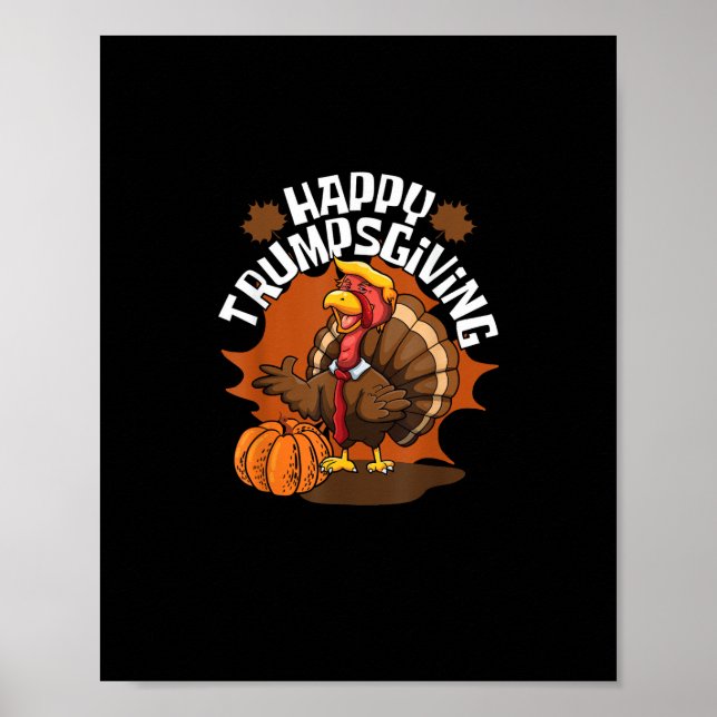 Happy Trumpsgiving Funny Erntedank Trumpkin Usa Poster (Vorne)