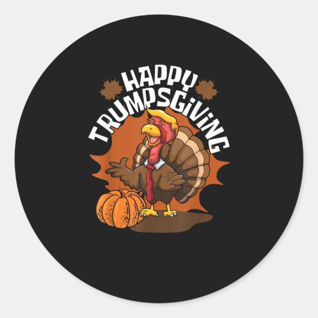 Happy Trumpsgiving Funny Erntedank Trumpkin Usa Runder Aufkleber (Vorderseite)