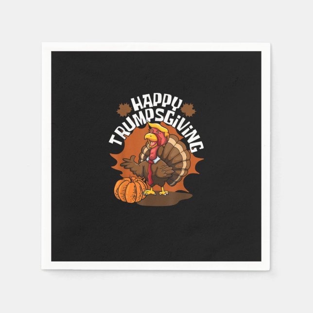 Happy Trumpsgiving Funny Erntedank Trumpkin Usa Serviette (Vorderseite)