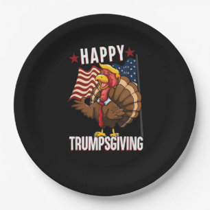 Happy Trumpsgiving Funny Erntedank Türkei Trump Pappteller